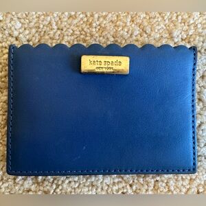 Authentic KATE SPADE Scallop Card Holder Wallet in Blue